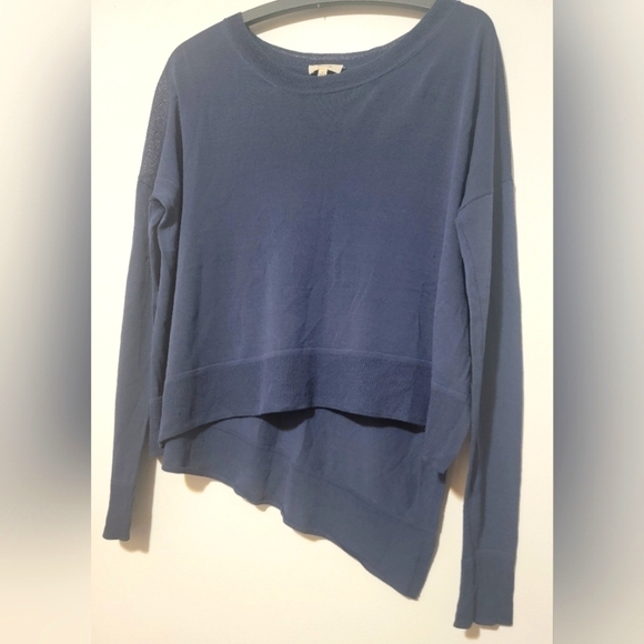 Wilfred Tops - Wilfred Asymmetrical Navy Blue Long Sleeve